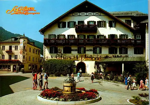 37256 - Salzburg - St. Gilgen am Wolfgangsee , Gasthof zur Post , Mozartbrunnen - nicht gelaufen
