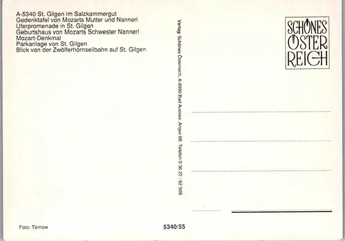 37257 - Salzburg - St. Gilgen am Wolfgangsee , Mehrbildkarte - nicht gelaufen