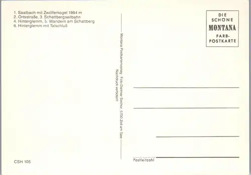 37276 - Salzburg - Saalbach Hinterglemm , Hotel Bauer , Mehrbildkarte - nicht gelaufen