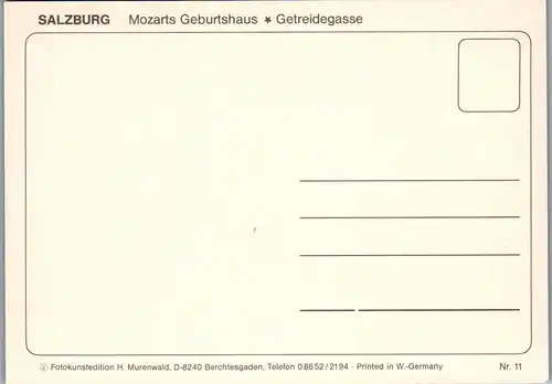 37284 - Salzburg - Salzburg , Getreidegasse , Mozart Geburtshaus - nicht gelaufen