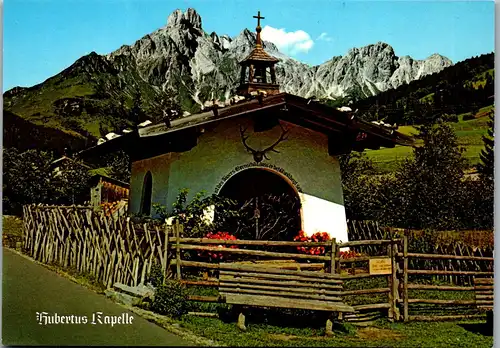 37286 - Salzburg - Filzmoos , Hubertus Kapelle , Blick zur Bischofsmütze - nicht gelaufen