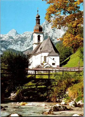 37311 - Deutschland - Berchtesgadener Land , Ramsauer Kirche mit Reiteralpe - nicht gelaufen