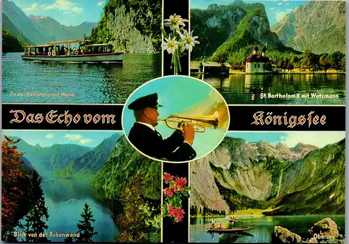 37325 - Deutschland - Königssee , Echobläser , Blick von der Rabenwand , Obersee , Falkensteiner Wand - nicht gelaufen