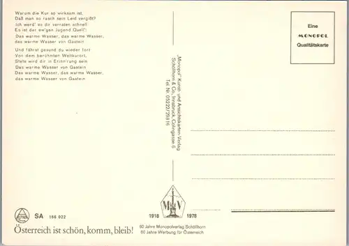 37365 - Salzburg - Bad Gastein , Lied , Melodie , Franz Steppan - nicht gelaufen