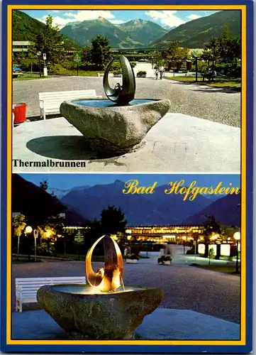 37375 - Salzburg - Bad Hofgastein , Elisabeth Hampl Brunnen am Tauernplatz mit Hohen Tauern - nicht gelaufen