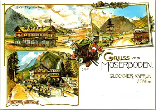37388 - Salzburg - Kaprun , Glockner , Gruß vom Moserboden , Mooserboden - nicht gelaufen