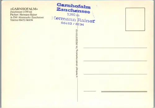 37402 - Salzburg - Altenmarkt , Zauchensee , Garnhofalm , Pächter Hermann Rainer , Garnhofhütte - nicht gelaufen