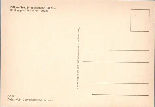 37410 - Salzburg - Zell am See , Schmittenhöhe , Blick gegen die Hohen Tauern - nicht gelaufen