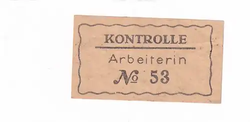 937388 -  - Kontrolle Arbeiterin Nr. 53 , Kontrollmarke