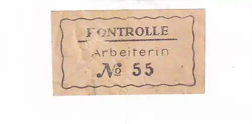 937390 -  - Kontrolle Arbeiterin Nr. 55 , Kontrollmarke