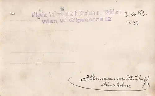 937407 - Aufnahme - Kinder einer Schulklasse , Volksschule Wien , Oberlehrer Hörmann -  1933