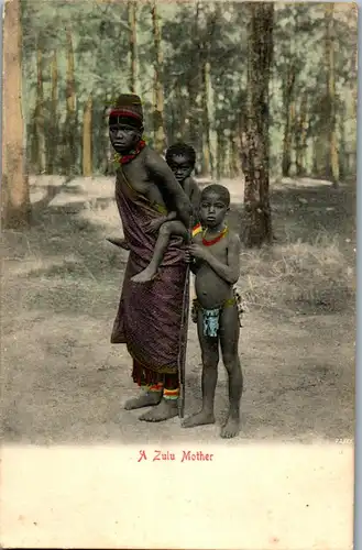 37472 - Fremde Kulturen - A Zulu Mother - gelaufen 1905