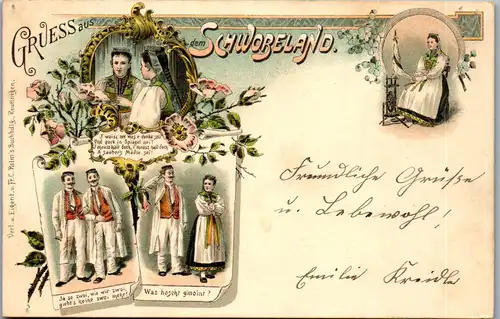 37477 - Deutschland - Gruss aus dem Schwobeland - gelaufen 1896