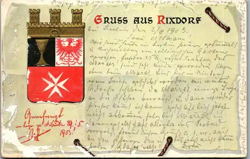 37478 - Deutschland - Rixdorf , Gruss aus , Berlin Neukölln - gelaufen 1903