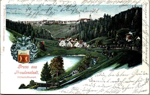 37481 - Deutschland - Freudenstadt , Gruss aus , Panorama - gelaufen 1905