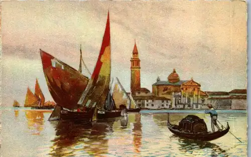 37492 - Künstlerkarte - Venedig , Venezia , Isola di san Giorgio - nicht gelaufen