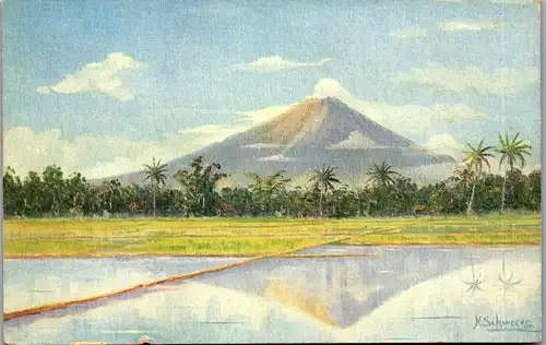 37500 - Künstlerkarte - Indonesien , Java , Tegal , signiert Kuno Schweers - nicht gelaufen 1935