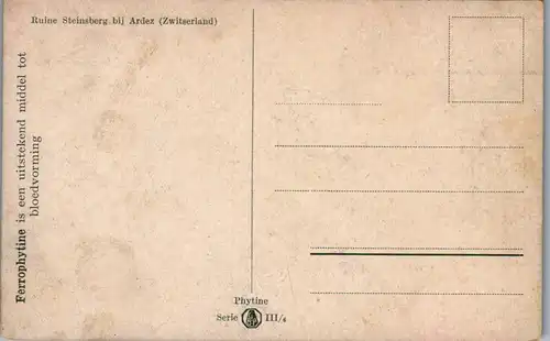 37510 - Künstlerkarte - Schweiz , Ruine Steinsberg bij Ardez - nicht gelaufen