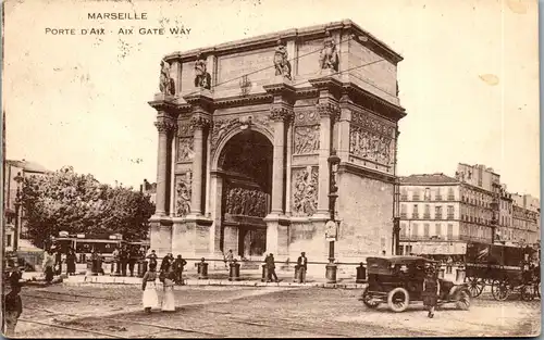37523 - Frankreich - Marseille , Porte D'Aix , Aix Gate Way - gelaufen