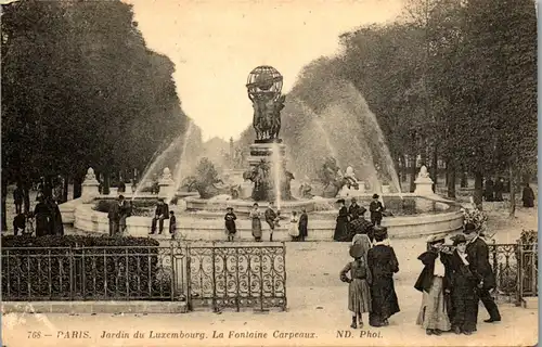 37528 - Frankreich - Paris , Jardin du Luxembourg , La Fontaine Carpeaux - gelaufen 1914