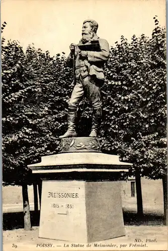 37538 - Frankreich - Poissy , La Statue de Meissonier , par Fremiet - nicht gelaufen