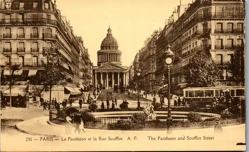 37548 - Frankreich - Paris , Le Pantheon et la Rue Soufflot - nicht gelaufen