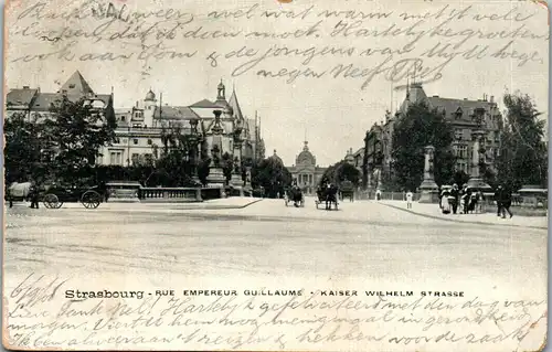 37553 - Frankreich - Strasbourg , Rue Empereur Guillaume - gelaufen 1906