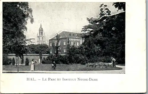 37556 - Frankreich - Hal , Le Parc et Institut Notre Dame - gelaufen 1907