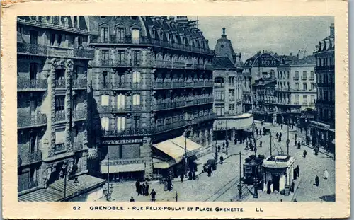37581 - Frankreich - Grenoble , Rue Felix Poulat et Place Grenette - nicht gelaufen