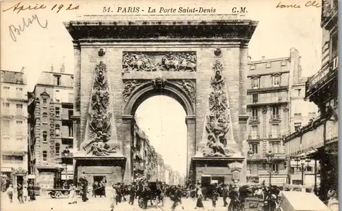 37585 - Frankreich - Paris , La Porte Saint Denis - nicht gelaufen