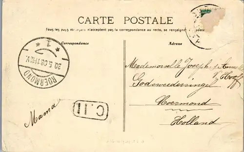 37596 - Frankreich - Lourdes , La 1 station du Calvaire - gelaufen 1908