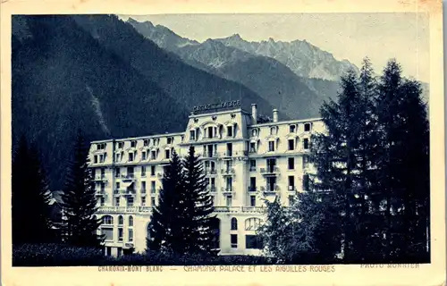 37608 - Frankreich - Chamonix , Palace et les Aiguilles Rouges , Mont Blanc , Casino - nicht gelaufen