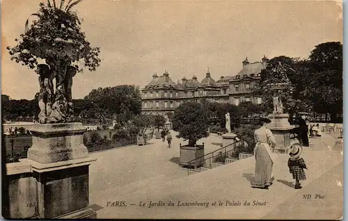 37641 - Frankreich - Paris , Le Jardin du Luxembourg et le Palais du Senat - nicht gelaufen