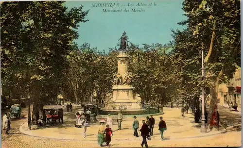 37646 - Frankreich - Marseille , Les Allees et le Monument des Mobiles - nicht gelaufen