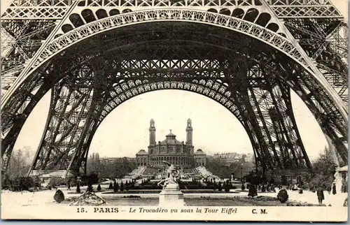 37647 - Frankreich - Paris , Le Trocadero vu sous la Tour Eiffel - nicht gelaufen