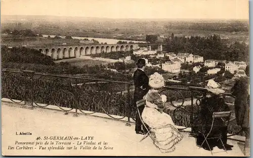 37651 - Frankreich - St. Saint Germain en Laye , Panorama pris de la Terrasse , Le Viaduc et les Iles Corbieres - nicht gelaufen