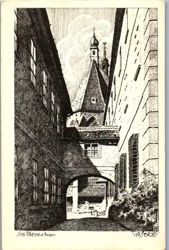 37661 - Künstlerkarte - Wachau , Krems an der Donau , signiert Ulf Seidl - nicht gelaufen