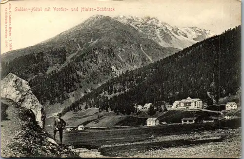 37681 - Italien - Sulden Hotel mit Vorder u. Hinter Schöneck - nicht gelaufen 1905