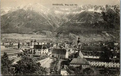 37683 - Tirol - Innsbruck , Weg nach Vill , Panorama - gelaufen 1907