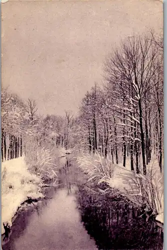 37694 - Künstlerkarte - Winterlandschaft - gelaufen 1907