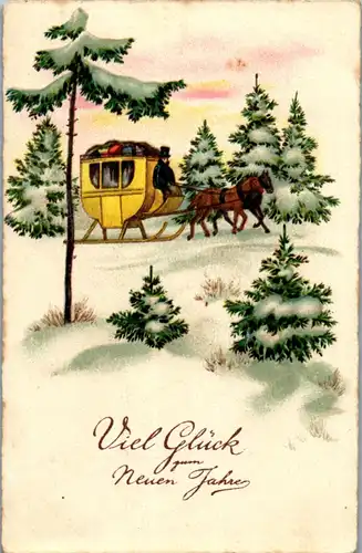 37697 - Neujahr - Viel Glück zum neuen Jahr - gelaufen 1927