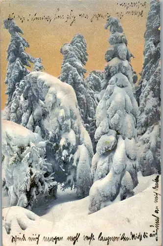 37700 - Neujahr - Winterlandschaft - gelaufen 1908
