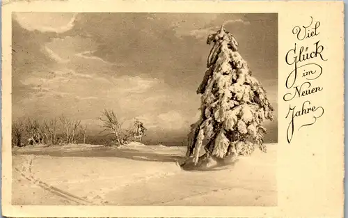 37703 - Neujahr - Viel Glück im neuen Jahr - gelaufen 1936