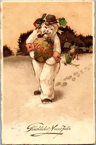 37714 - Neujahr - Glückliches Neujahr - gelaufen 1927