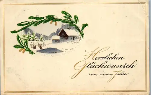 37715 - Neujahr - Herzlichen Glückwunsch zum neuen Jahre , Feldpost - gelaufen 1917