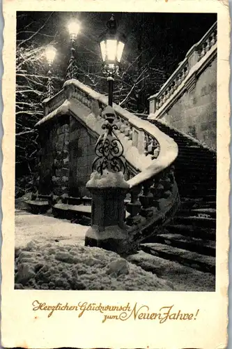 37728 - Neujahr - Herzlichen Glückwunsch zum neuen Jahr , Notopfer Steuermarke - gelaufen 1951