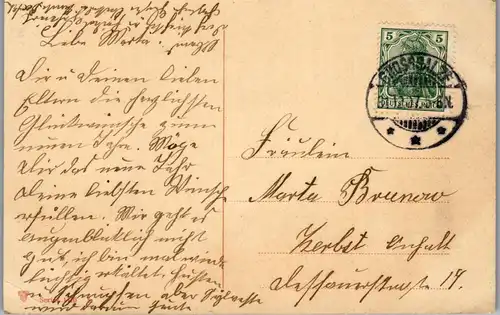 37740 - Neujahr - Prosit Neujahr , Winterlandschaft - gelaufen 1907