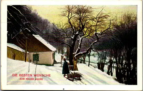 37744 - Neujahr - Die besten Wünsche zum neuen Jahre - gelaufen 1913
