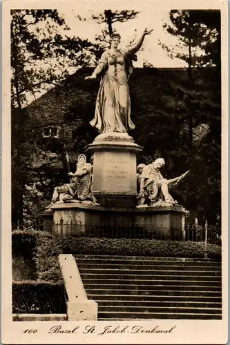 37755 - Schweiz - Basel , St. Jakob Denkmal - gelaufen 1934