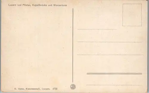 37759 - Schweiz - Luzern und Pilatus , Kapellbrücke und Wasserturm - nicht gelaufen